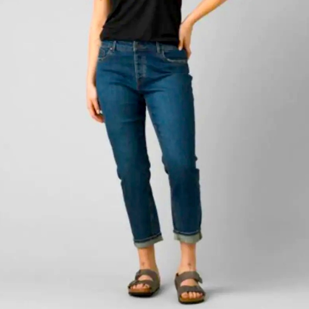 NWT Prana Mid-Rise Boyfriend Buxton Jean Deep Blue Sizes 6 or 4